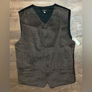Va Bene brown plaid vintage vest waistcoat NWT men’s size large L USA